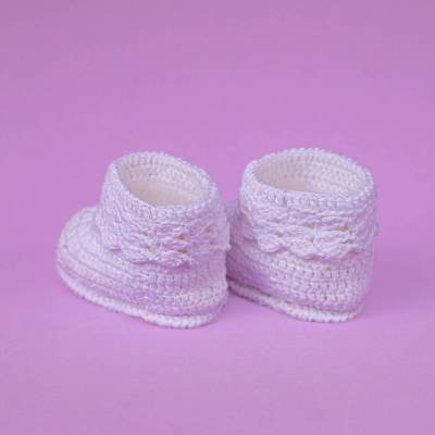 Escarpín Tipo 2 en crochet - Bebés - Enfibras Amigurumis