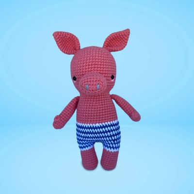 Pedro Von Dito Cerdito - Amigurumi Tejido a Mano y Hipoalergénico