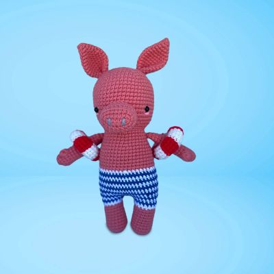 Pedro Von Dito Cerdito - Amigurumi Tejido a Mano y Hipoalergénico