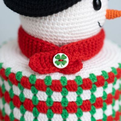 Muñeco de Nieve - Adorno de Navidad Tejido a Mano | EnFibras