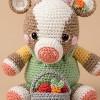 Moo Vaquita Granjera - Amigurumi Tejido a Mano | EnFibras
