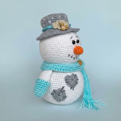 Nevado Muñeco de Nieve - Amigurumi Tejido a Mano | EnFibras