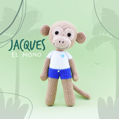 Jacques, o Jaco como lo llaman sus amigos, es el scout que acompaña a los niños en sus visitas por el bosque. Él conoce los senderos y los caminos que llevan a las cascadas y las praderas.En la noche prepara los más deliciosos malvaviscos en la fogata.#enfibras #amigurumi #crochet #toy #handmade #monkeytoy #kidstoy #babyshop #kids #children #decoration #comprasonline