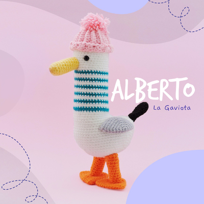 ¡Hola! Soy Alberto la gaviota, abrázame mucho porque mi lugar favorito es entre tus brazos, soy blandito y calientico. De ahora en adelante tú y yo seremos inseparables.#enfibras #amigurumi #pattern #crochet #toy